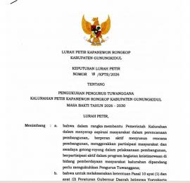 SK LURAH TENTANG PENGURUS TUWANGGANA KALURAHAN PETIR